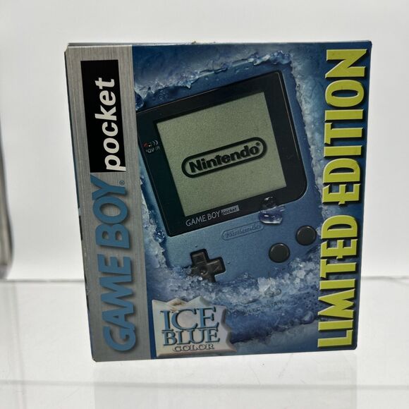 Nintendo Game Boy Pocket LE (Ice Blue) Excellent Box CIB W/Console Parts/Repair